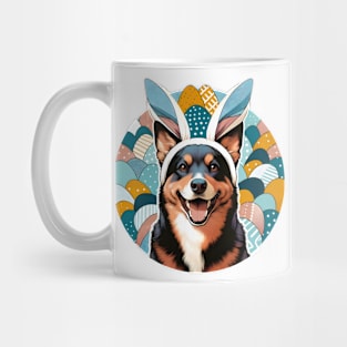 Australian Kelpie in Bunny Ears Enjoys Easter Fun Mug